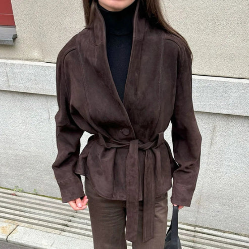 The Florence Suede Wrap Jacket