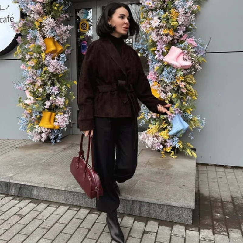 The Florence Suede Wrap Jacket