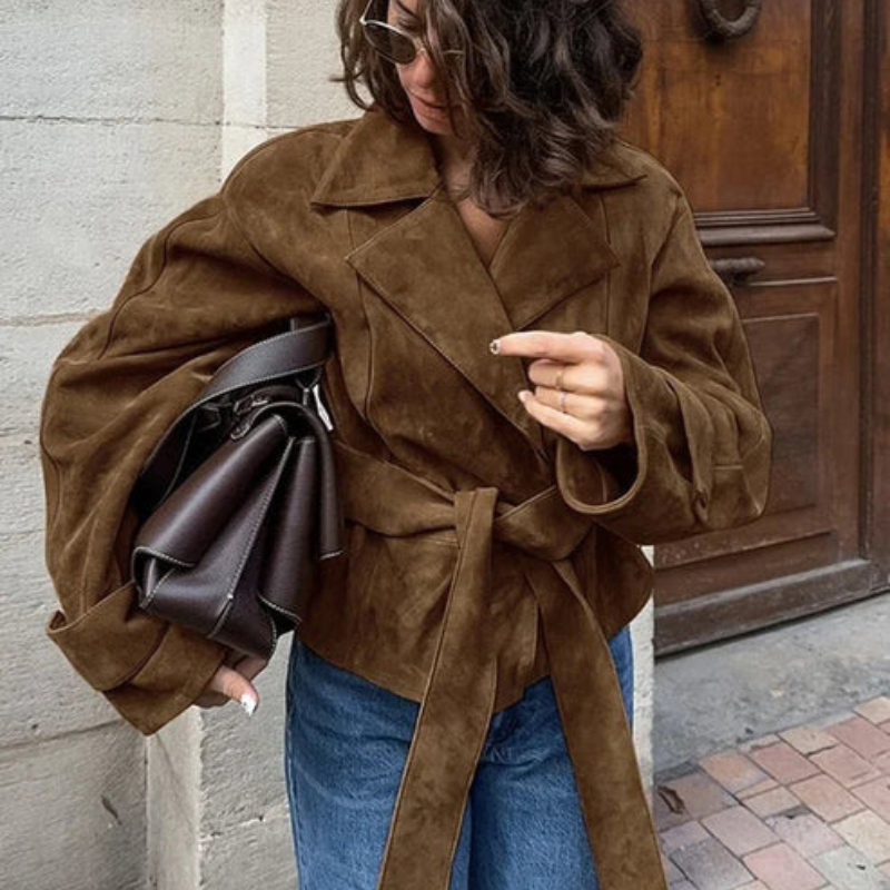 The Ariah Suede Wrap Jacket