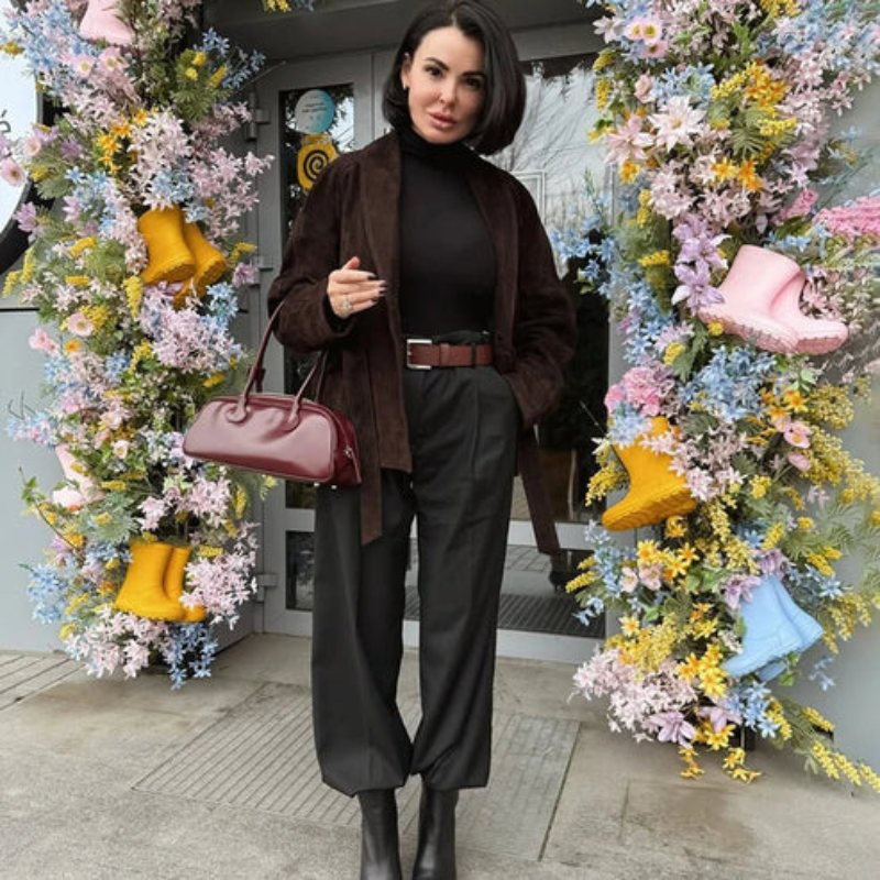 The Florence Suede Wrap Jacket