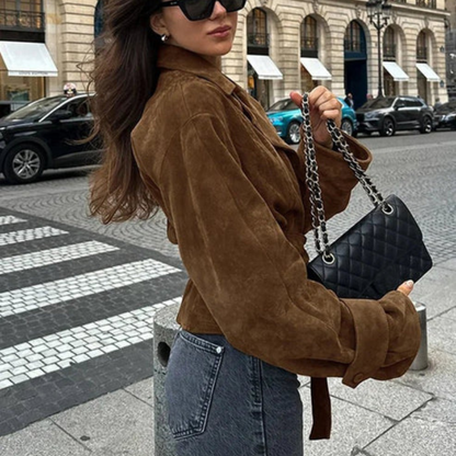 The Ariah Suede Wrap Jacket