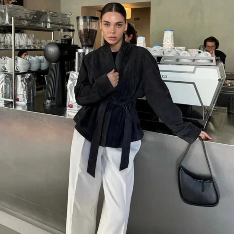 The Florence Suede Wrap Jacket