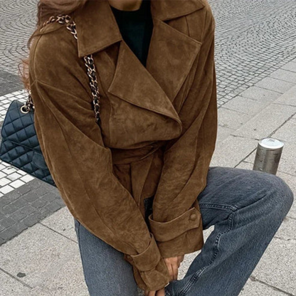 The Ariah Suede Wrap Jacket